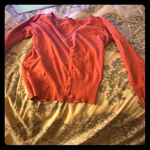 Sweaters - H&M Salmon Polka Dot Sweater